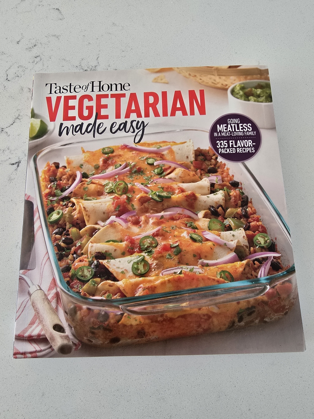 Taste of Home Vegetarian Made Easy Cookbook - White, Red, Green Cover